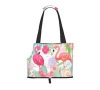 Two Red Flamingos Printed Pet Tote Bag -Travel Pet Puppy Dog Carrier Backpack Tote Shoulder Bag For Subway/Shopping/Hiking/Traveling