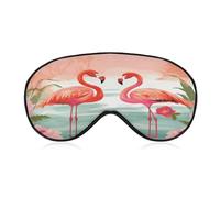Two Red Flamingos Sleep Mask for Side Sleeper Light Blocking Night Blindfold Eye Shade Cover with Adjustable Strap Soft Breathable Zero Pressure Eye Masks for Travel Nap