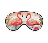 Two Red Flamingos Sleep Mask for Women Men Side Sleeper Eye Cover with Adjustable Strap Soft Breathable Blackout Mask Slip-Free Deep Sleeping Travel Essentials