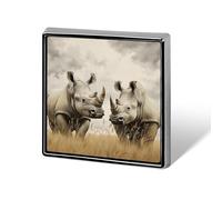 Two Rhinos Brooch Pins Lapel Pins for Men Women Badge Button Cover Decorative Jewelry Charms for Hats Bags Backpacks Suits Shirts Scarves Clothing Accessories Banquet Wedding Gift