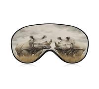 Two Rhinos Sleeping Mask Sleep Mask for Side Sleeper Relaxing Zero Pressure Night Blindfold Light Block-Out Eye Mask for Sleep with Easy Adjustable Strap