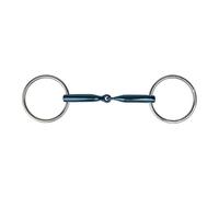 Two-ring snaffle bit for broken horses Metalab Eco Blue