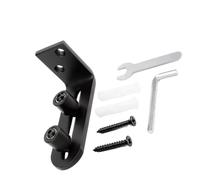 Two-Roller Sliding Barn Door Floor Guide for Wall-Mount, 1 Pack | With Black Coated Finish, Two Rollers Along Slotted Base, Repositionable Setup Around the Door Panel