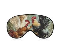 Two Roosters Fighting Soft Sleep Mask for Light Blocking Breathable Sleeping Masks Travel Eye Shade Cover with Adjustable Strap