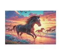 Two Running Horses 1000 Piece Jigsaw Puzzle for Adults Teens Animal Pet Art Studio Decor Creative Challenge Vibrant Colours Great Gift for Artists 1000 PCS
