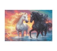 Two Running Horses 1000 Piece Jigsaw Puzzle for Adults Teens Fantastic Beasts Art Studio Decor Creative Challenge Vibrant Colours Great Gift for Artists 1000 PCS