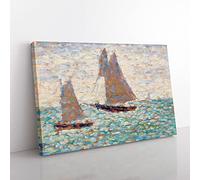 Two Sailboats at Grandcamp by Georges Seurat Canvas Print 30x20 Inch