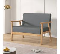 (Two seater, Grey) 1/2/3 Seater Fabric Upholstered Padded sofa