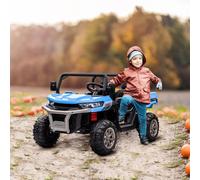 Two-Seater Kids Ride on Truck W/ Electric Bucket, Parental Remote HOMCOM Blue One Size