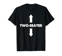 Two Seater with Arrows Pointing Up & Down Funny Adult Humor T-Shirt, Men, Black, Large