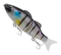 Two Section Fishing Lure with Double Swinging Body and Reflective Scales for Slow Sinking Action and Realistic Fish Movement in Multiple Water Types (black stripe)