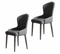 Two Sets of Medieval Dining Chairs with PU Leather Soft Cushions And Metal Legs,Perfect for Kitchens,Living Rooms,Receptions,A
