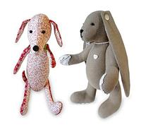 Two Sewing Patterns. Dainty Dachshund Keepsake Sausage Dog & Cute Floppy Eared Lacy Bunny Memory Rabbit with Easy Photo Tutorial Instructions. Free Post by MY FABRIC HEAVEN