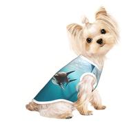 Two Sharks at The Bottom of The sea Cute Dog Clothes,Dog T Shirt for Small Dogs Girl Boy.Pet Pullover Jumper,Cat Clothes,Suitable for Small Pets