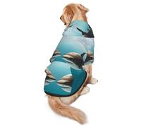 Two Sharks at The Bottom of The Sea Dog Hoodie for Medium and Large Dogs â€“ Soft Polyester Pet Clothes, Suitable for All Seasons