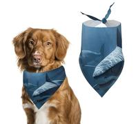 Two Sharks in The Dog Bandana Triangle Dog Scarf Washable Polyester Dog Bibs Cute Pet Bandana for Medium Large Dogs Puppy and Cats