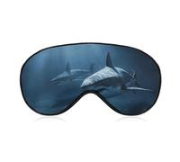 Two Sharks in The Sleep Mask Soft Comfortable Eye Mask with Adjustable Strap Eye Cover Eye Shade for Men Women Work Travel