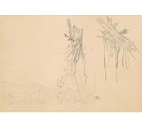 Two Shattered Trees; and Study for 'The Road' Poster Print (Back) (1918) by John Singer Sargent (18 x 26)