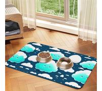 Two shy clouds Pet Absorbent Leather Non-Slip Feeding Mat 30x45cm, Quick Drying, Waterproof, Washable Bowl Mat