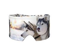 Two Siberian Husky Dogs, Full Eye Covers Light Blocking Eye Mask Sleep Eye and Ear Muffs