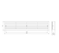 Two Sided Black Air Vent Grille - 450mm x 92mm - Bathroom Door Louvre Cover.