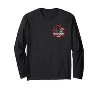 Two Sided EMT EMS USA American Paramedic Flag Grey Red Line Long Sleeve T-Shirt