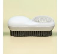 Two-Sided Laundry Stain Remover Brush, Soft Bristle for Scrubbing Out Tough on Wool Cashmere Delicate Fabrics Knits Cotton Leather, Easy to Grip Hand Washing Clothes Scrubber White