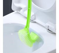 Two-sided Long Handled Toilet Brush,Plastic Multi-Functional Toilet Cleaning Brush with Rubber Brushes & Slit Brushes,Heavy-Duty for Home & Hotel Bathroom (Green)