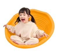 Two Sided Wobble Disk for Toddler, Kids Wobble Disc Indoor Climbing Dome, Rock Around Wobble Disk for Kids 3-9 Year Old, Children Sensory Spinning Seat Vestibular Exercises Sit and Spin Toys,Orange