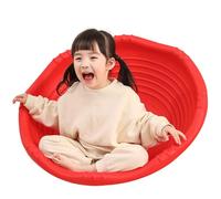Two Sided Wobble Disk for Toddler, Kids Wobble Disc Indoor Climbing Dome, Rock Around Wobble Disk for Kids 3-9 Year Old, Children Sensory Spinning Seat Vestibular Exercises Sit and Spin Toys,Red