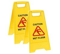 Two Sides Foldable Yellow Plastic Wet Floor Sign 'A' Frame Slippery Floor Warning Sign For Warehouse, Washrooms & Public Areas (3)