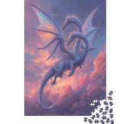 Two Silver Colorful Dragons in The Sky Jigsaw Puzzles Challenge Toy Educational Games Home Decoration for Adults& Teenager Age 14 Years Up 38x26cm/1000pcs