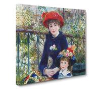 Two Sisters by Pierre Auguste Renoir Canvas Print | Gallery Wrapped 30mm Frame Wall Art | 20x20 inches | Ready to Hang | Impressionist Picture | Living Room Bedroom Lounge Office