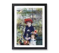 Two Sisters By Pierre Auguste Renoir Classic Painting Framed Print | A3 Black Framed Wall Art | Ready to Hang | Classic Historical Picture | Living Room Bedroom Lounge Office