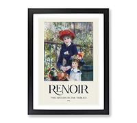 Two Sisters By Pierre Auguste Renoir Exhibition Museum Painting Framed Print | A2 Black Framed Wall Art | Ready to Hang | Modern Historical Picture | Living Room Bedroom Lounge Office