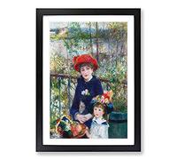 Two Sisters by Pierre Auguste Renoir Framed Wall Art Print A2 Black