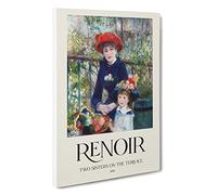 Two Sisters Pierre-Auguste Renoir Canvas Print | Gallery Wrapped 30mm Frame Wall Art | 30x20 inches | Ready to Hang | Impressionist Picture | Living Room Bedroom Lounge Office