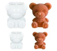 Two Sizes of Bear Ice Cube Molds, Silicone Bear Ice Cube Molds, Ice Ball Mold Suitable for Milk Tea and Coffee, Ice-Tray (2 Size)