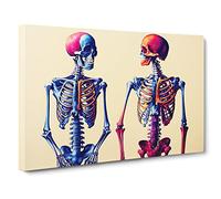 Two Skeletons Canvas Print | Gallery Wrapped 30mm Frame Wall Art | 30x20 inches | Ready to Hang | Contemporary Picture | Living Room Bedroom Lounge Office