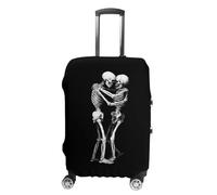 Two Skeletons Embracing Custom Suitcase Cover Washable Travel Luggage Protector Case