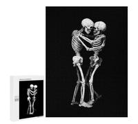 Two Skeletons Embracing Wooden Jigsaw Puzzles for Adults
