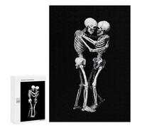 Two Skeletons Embracing Wooden Jigsaw Puzzles for Adults
