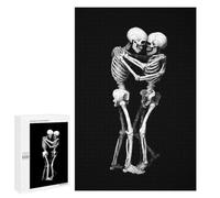 Two Skeletons Embracing Wooden Jigsaw Puzzles for Adults