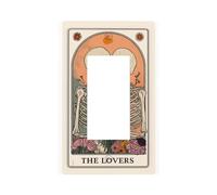 Two Skeletons in Love Holding Flowers Light Switch Wall Plate Faceplate Cover Single Rocker 1 Gang Decorator Outlet Receptacle Covers for Home Kitchen Room Bathroom Decor
