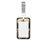 Two Skull Lovers Kissing with Rose Sliding Id Badge Holder Hard Plastic Work Card Case Name Tag Protector for Nurses Office