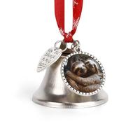 Two Sloths Hugging Christmas Bells Pendant Personalization Jingling Bell Xmas Tree Decor Bells Love Bell Pendant Holiday Decoration for Holiday Party Decoration