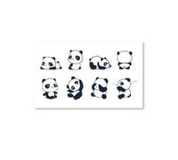 Two small panda cute juice stickers, herbal tattoo stickers, semi-permanent non-reflective, waterproof and long-lasting, fake tattoos