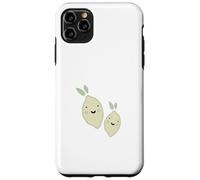 Two Smiling Lemons Drawing Pastel Yellow Fruit Fun Case for iPhone 11 Pro Max