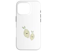 Two Smiling Lemons Drawing Pastel Yellow Fruit Fun Case for iPhone 16 Pro