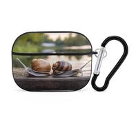 Two Snails on The Bench Earbuds Organizer Shockproof Protective Airpods Pro Cover with Carabiner Clip Anti Fall Carrying Earphone Case Cover for Airpods Pro 2nd Generation Black